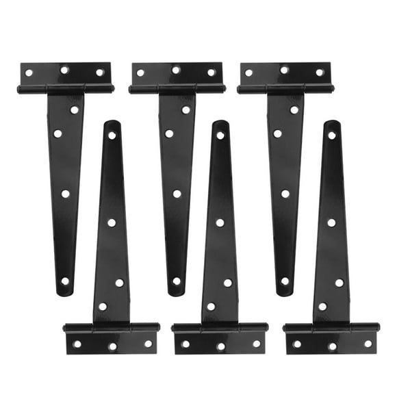 T Strap Hinge Black Triangle Hinge T Hinge for Barn Door Garden Gate Cabinet 6inches