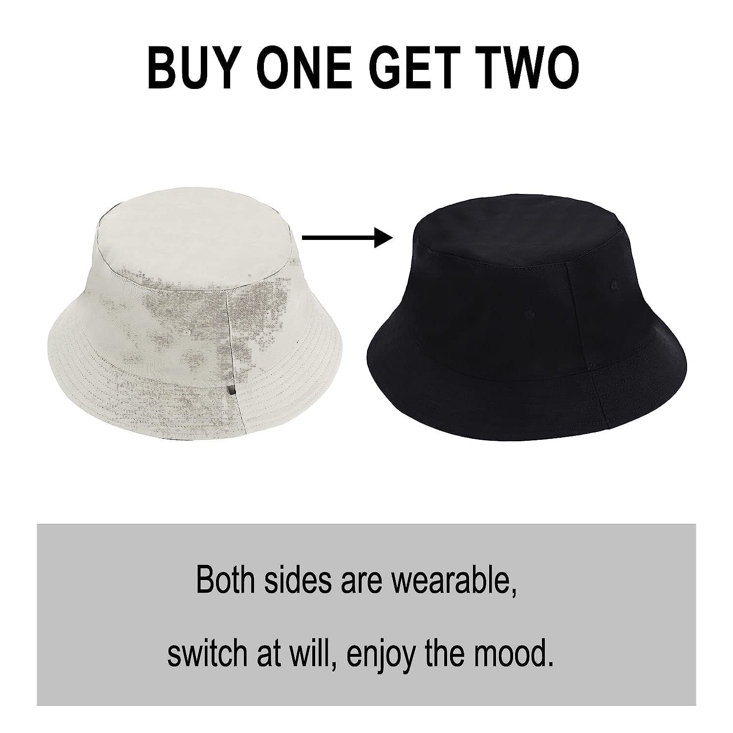 Oversize XXL Bucket Hat, Extra Large Unisex Reversible 