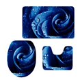 thumbnail image 1 of ABPHQTO Floral Azul Moderno Juego de alfombras de baño de 3 piezas Alfombra de baño Alfombra de contorno y tapa de inodoro, 1 of 2