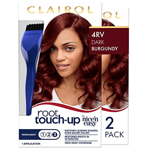 Clairol Root Touch Up By Nicen Easy Permanent Hair Dye 4rv Dark Burgundy Hair Color Pack Of 2