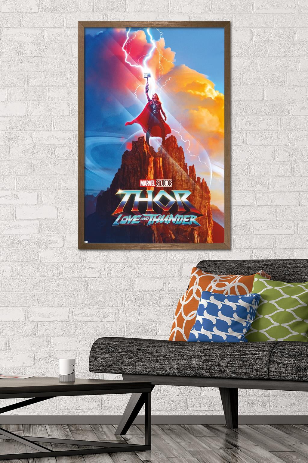 Marvel Thor: Love and Thunder - Mighty Thor One Sheet Wall Poster, 22.375" x 34" Framed