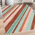 thumbnail image 1 of Vintage Decorative Rug, Diagonal Stripes on Old Aged Design Grungy Background Abstract Print, Quality Carpet for Bedroom Dorm and Living Room, 6 Sizes, Cadet Blue, by Ambesonne, 1 of 4