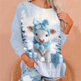 thumbnail image 5 of Christmas Sweatshirts For Women Vintage Animal Graphic Ugly Sweaters Tops Western Long Sleeve R-neck Pullover for Holiday Festive Wear,White,S, 5 of 5