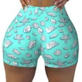 thumbnail image 2 of Lsque Seashell And Starfish Pattern High Waisted Biker Shorts for Women-Tummy Control Fitness Athletic Workout Running Yoga Gym Shorts,Moisture-Wicking-Medium, 2 of 9