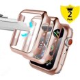 thumbnail image 1 of Alinsea Protecteur d'Écran pour Apple Watch 44mm Verre Trempé [2 Pack] [Couverture Complète] Bumper Cas Dur [avec Protecteur d'Écran Intégré] Couverture de Protection Globale pour iwatch 44mm Série 4/5-Rose Or, 1 of 5