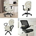 thumbnail image 2 of SCRAWLGOD Daisy Bee White 4 Pieces Stretchable Office Chair Slipcover with Arm Rest Covers Comfy High Back Chair Protector Easy to Remove Desk Chair Seat Cover, 2 of 7