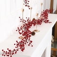 thumbnail image 4 of ¡Liquidación! Guirnalda navideña Lssam de pino, guirnalda de pino invernal de 1,8 m, guirnalda navideña de frutos rojos artificiales, ideal para decorar interiores y exteriores, chimeneas y hogares., 4 of 8
