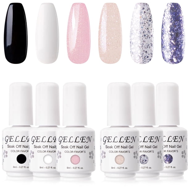 Gellen Color Chart Gellen™ Gel Nail Polish Set 6 Colors - Classic And Sparkles Series ...