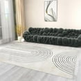thumbnail image 3 of Retro Geometric Black And White Lines Area Rug, Abstract Distressed Medieval Stripes Farmhouse Rugs, Machine Washable Breathable Durable Carpet For Front Entrance, 3 of 7