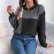 thumbnail image 4 of Suéter de cuello redondo para mujer, suéter de manga larga con cuello redondo, tops de acrílico para mujer, 4 of 8