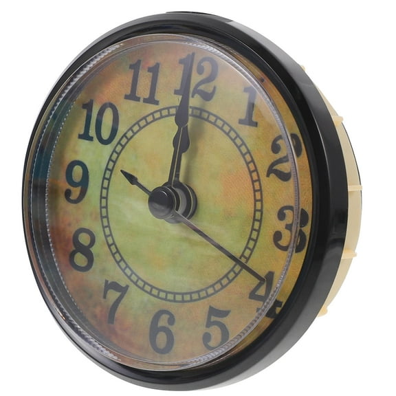 FOMIYES Vintage Round Quartz Clock Insert with Clear Numerals, Case for Clock Making and Home Decoration