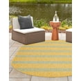 thumbnail image 3 of Jill Zarin Outdoor Collection Area Rug - Anguilla (7' 10" x 10' Oval Yellow and Aqua/Light Blue), 3 of 11