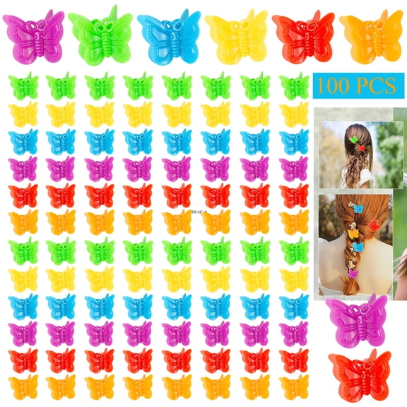 100 Pieces Mini Hair Clips, Butterfly Mini Hair Barrettes Clamps for Women and Girls, Assorted Colors