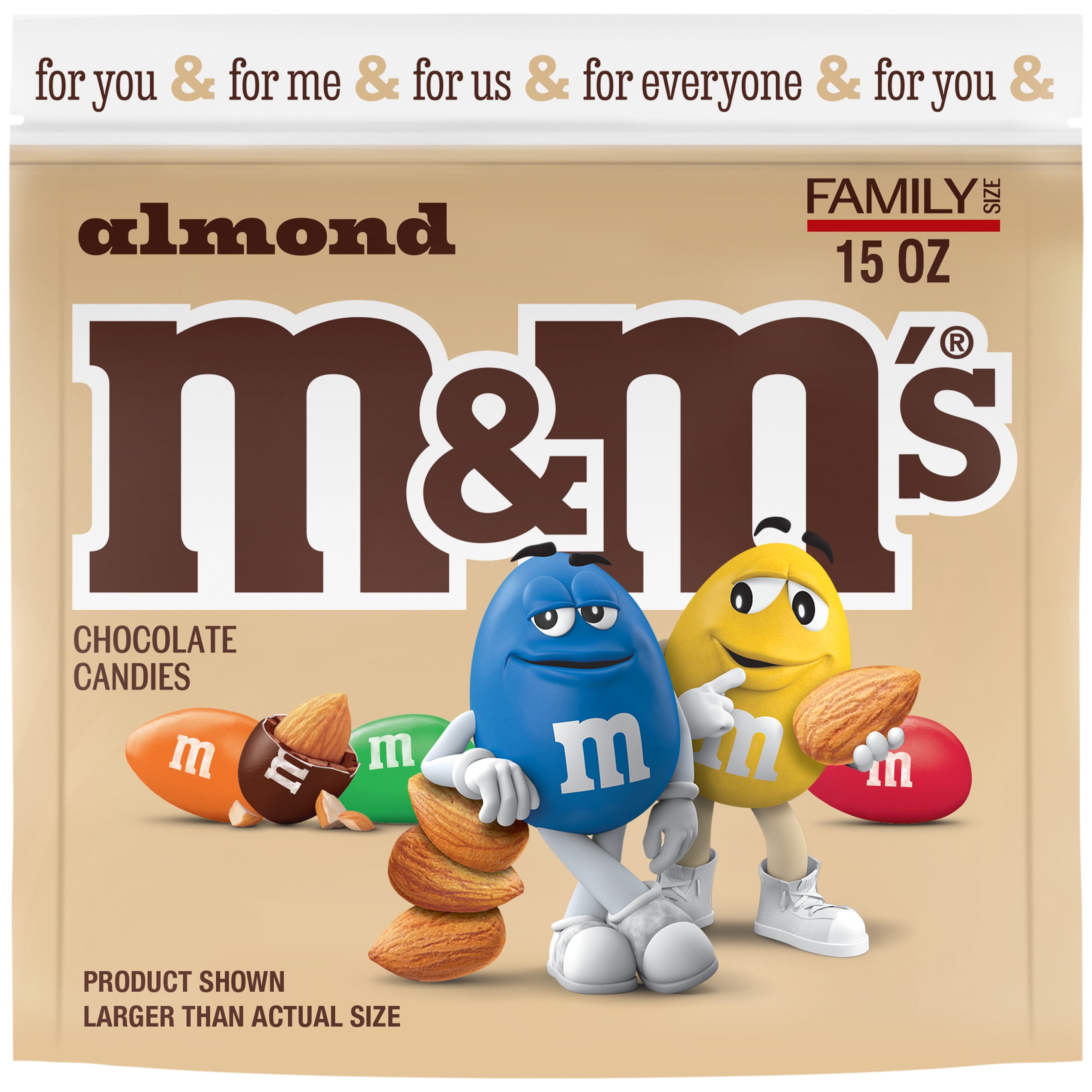 (3 pack) M&M's Almond Milk Chocolate Candy Family Size - 15 oz Bag