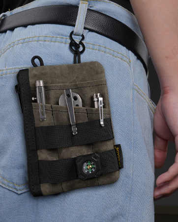 VIPERADE  VE16N-OW EDC Pouch, Waxed Canvas Pocket Organizer