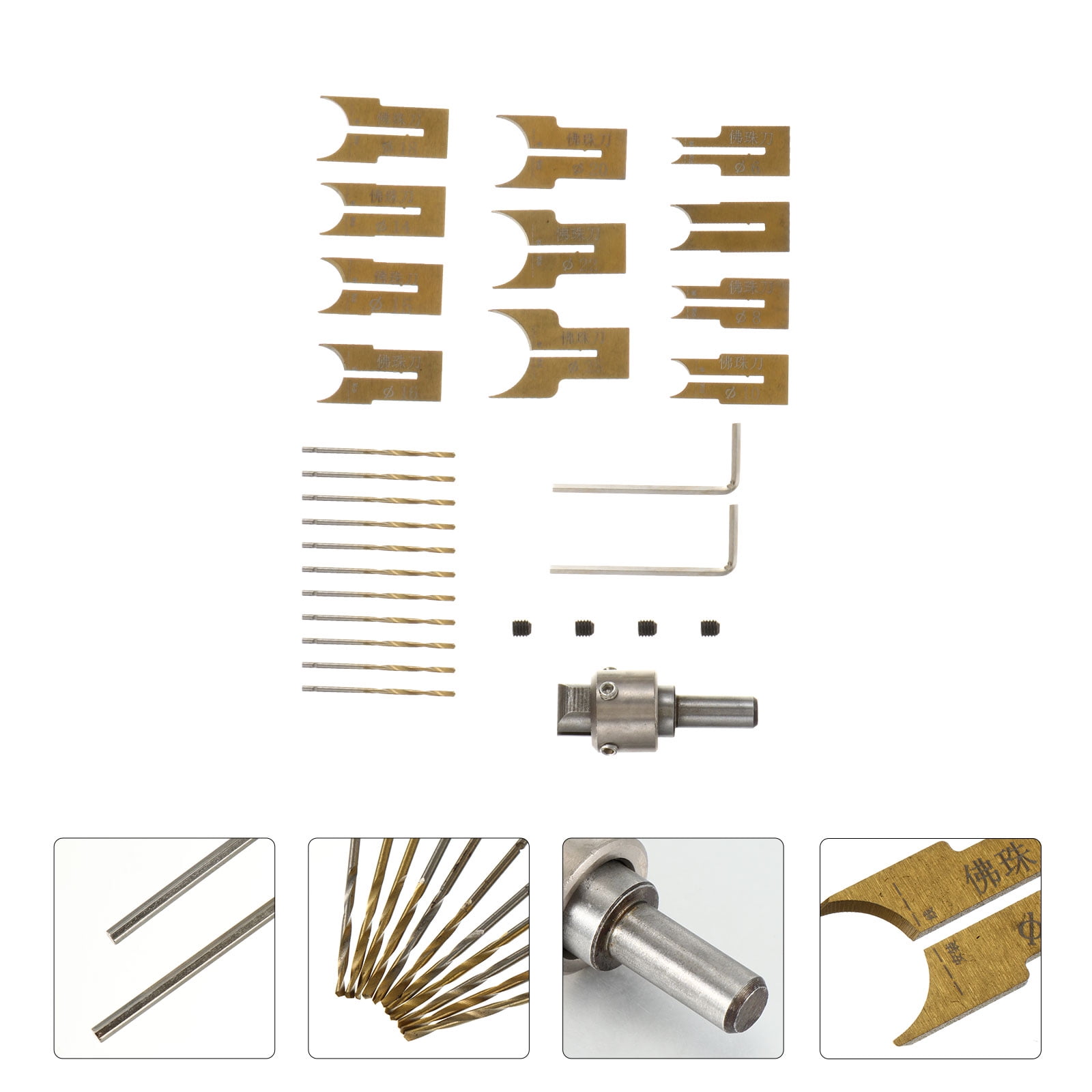 SWETRACE 24Pcs Mini Drill for Crafts Wood Ring Drill Bit Set Steel Assorted Color Professional for Beginners