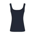 thumbnail image 4 of Blue Women's Tanks, Plus Size Going Out Tops For Women Ribbed Tank Tops Sleeveless Slim Shirts Solid Color Undershirt,Women's Tanks & Camis L, 4 of 6