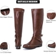 thumbnail image 3 of Botas hasta la rodilla Ruiee para mujer, piel sintética, color marrón, talla 8.5, 3 of 6