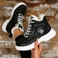 thumbnail image 5 of Women's Boots Cozy Mid Cut Casual Warmth Increasing Height Footwear for Cold Weather Outdoor Activities, 5 of 9