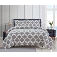 thumbnail image 6 of 3 Piece Reversible Down Alternative Comforter Set - Lightweight All Season Comforter with Two Shams - Quilted Duvet Insert with Box Stitched –Hypoallergenic, Soft, Fluffy (King, Light Grey), 6 of 7