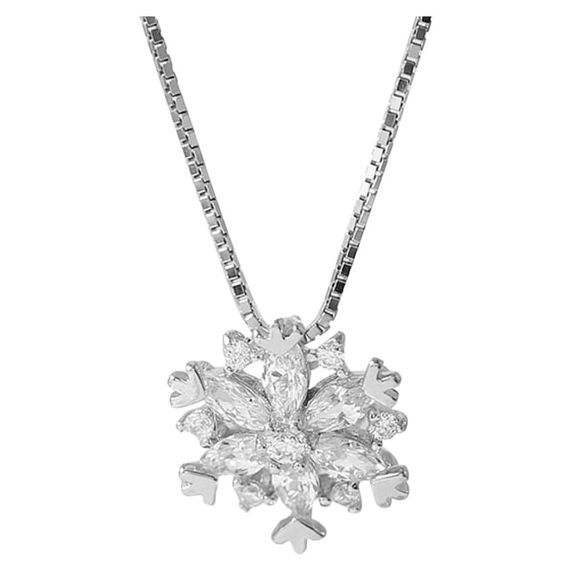 Iumwxz Collier Pendentif Flocon de Neige Chaîne Clavicule de Luxe pour Femmes