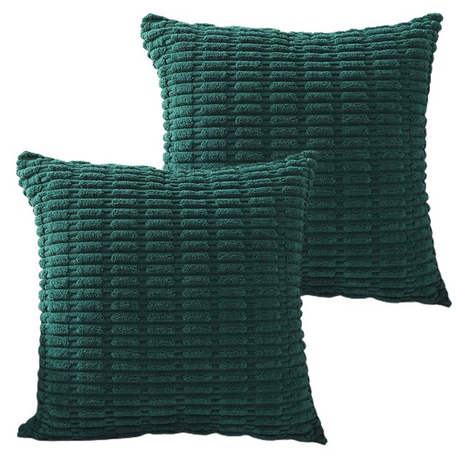 2 piezas sofá cama sofá sala de estar decoración abrazar funda de almohada, funda de cojín cuadrado, decoración del hogar de estilo bohemio funda de almohada a rayas de pana