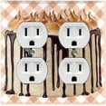 thumbnail image 1 of Metal Light Switch Wall Plate Outlet Cover (Vanilla Chocolate Roasted Marshmellow Cake - Double Duplex), 1 of 2