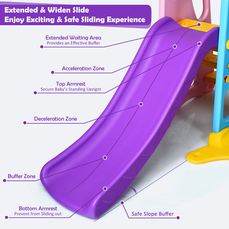 Costway 6-in-1 Large Slide For Kids Toddler Climber Slide Playset W/  Basketball Hoop : Target