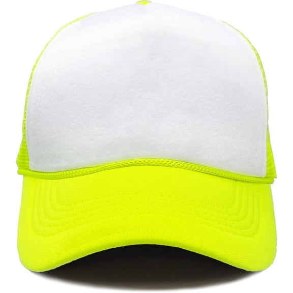 Snapback Trucker Hat - White/Neon Yellow