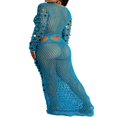 thumbnail image 2 of Robe Longue en Crochet à Manches Longues pour Femmes pour l'Été Plage, 2 of 3