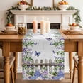 thumbnail image 2 of Table Runner 72 Inches Long for Kitchen Dining, Spring Purple Flowers Dresser Scarf Farmhouse, Dining Table Decorations for Wedding/Parties, Farmhouse Leaves Fences Watercolor 14 x 72 In, 2 of 8