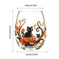 thumbnail image 4 of 2D Halloween Glass Cups, Cute Coffee Glass Cups, Glassware Drinking Glasses, Stemless Drinking Glass with Spooky Designs, Clear Cups for Cocktails, Juices & Iced Coffee (H), 4 of 9