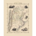 thumbnail image 2 of Tallis 15x18 White Modern Wood Framed Museum Art Print Titled - South America La Plata Uruguay - Tallis 1851, 2 of 4
