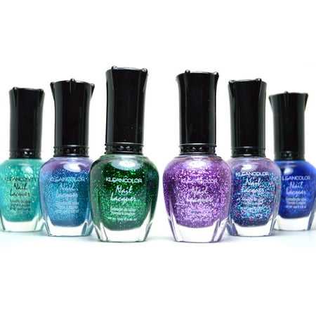 Kleancolor Collection- Beautiful Glitter Nail Polish 6pc (Best Drugstore Glitter Nail Polish)