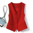 thumbnail image 4 of Jindong Gilets Décontractés pour Femmes, Costume Tailleur Ajusté, Petit Gilet Sans Manches Court, Manteaux Rouges pour Femmes, 4 of 7