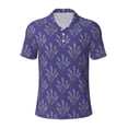 thumbnail image 2 of Daiia Lavender Flowers Pattern Men’s Polo Shirts,Solid Deck Shirt,Classic Fit, Breathable Cotton Polo for Casual and Sport Wear-3X-Large, 2 of 7