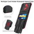 thumbnail image 2 of For Samsung A33 5g Multiple Card Holder Kickstand Hybrid Case Cover - Red, 2 of 3