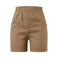 thumbnail image 4 of Sngxgn Shorts for Women Flowy Running Shorts with Pockets Spandex Workout Skorts(Khaki,XL), 4 of 7