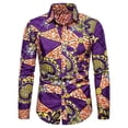 thumbnail image 3 of Camisa con botones para hombre nueva, camisas con estampado africano Dashiki, camisetas de manga larga, ropa tradicional para parejas, estilo étnico hip hop, ropa de calle, 3 of 5