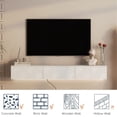 thumbnail image 4 of CQSXDA Wall Mounted Floating TV Stand with 16 Color LEDs in White, 67 Inch Modern Entertainment Center for 55 60 65 Inch TVs, 4 of 7