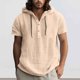 thumbnail image 2 of Playeras Interiores Para Hombre, Blusa Informal De Verano Con Estampado De Empalme De Color Para Hombre, Camiseta De Manga Corta Con Cuello Vuelto, 2 of 4