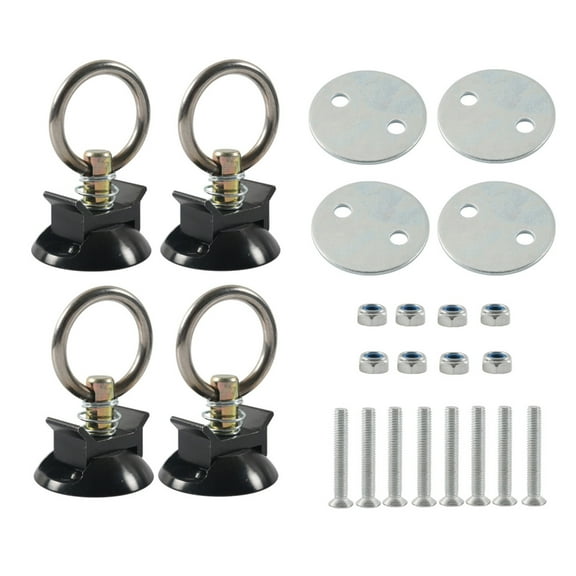 Tie Down Systems L Track Tie Down Set with Round Rings for Truck Beds to Tie Down Motorcycle Tie Down Anchors Point Set