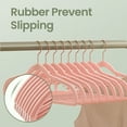 thumbnail image 3 of LEDREM 50-Pack Heavy-Duty Slim Plastic Coat Hangers with Non-Slip Grips, 360° Swivel Rose Gold Hooks, Space-Saving Design for Jackets, Pants & Delicates ,Light Pink, 3 of 5