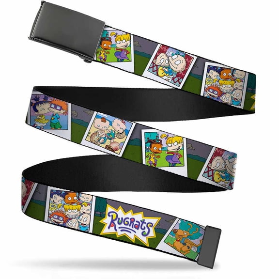 Blank Black 1.25" Buckle Rugrats Character Snapshots Webbing Web Belt 1.25" Wide