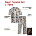 thumbnail image 2 of Quad Seven Boys Pajama Set Classic Button Down Sleep Shirt and Pajama Pants Sleepwear Set 2 Piece, 2 of 7