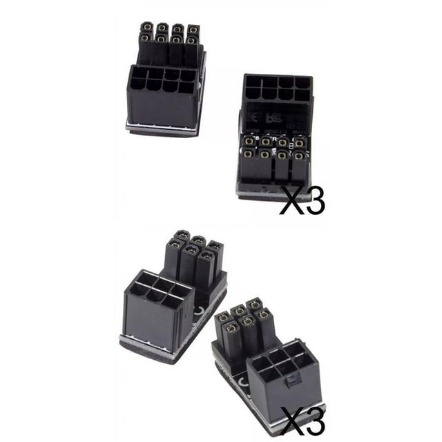 Paquete de 12 GPU arriba + abajo adaptador en ángulo licencia de conector para escritorio accesorios de tarjeta gráfica ligero 6 pines CUTICAT Conector de dirección asistida