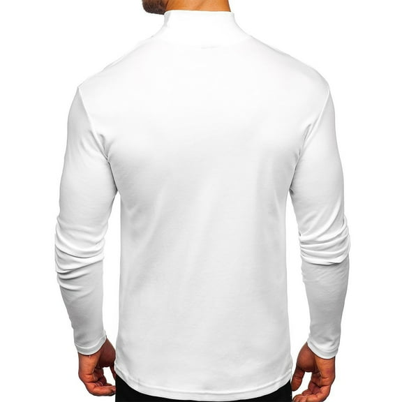 ZVNAΖH Men's Mock Turtleneck T-shirts Long Sleeve Solid Color Basic Tee Top Casual Super Soft Undershirt, Thermal Compression Shirts
