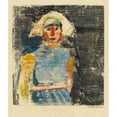 thumbnail image 2 of Karl Wiener 15x17 Gold Ornate Wood Frame and Double Matted Museum Art Print Titled - Female Portrait II (Around 1930), 2 of 4