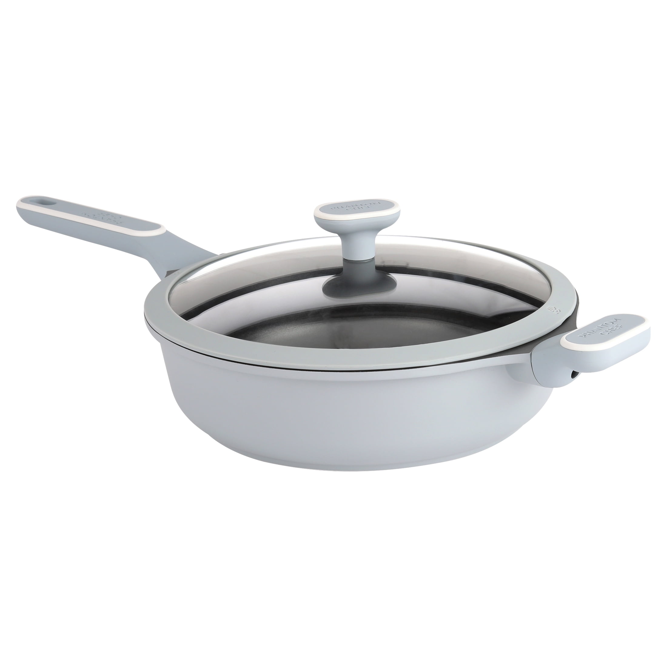 Phantom Chef 11 Deep Frypan 5 Qt Wok | Aluminum Body Non-Stick Ceramic  Coating | With Soft Touch Stay Cool Handle | Dishwasher Safe | Non-Toxic  PFOA