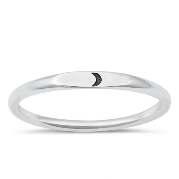 Unique Crescent Moon Ring .925 Sterling Silver Stacking Band Jewelry Female Male Unisex Size 10